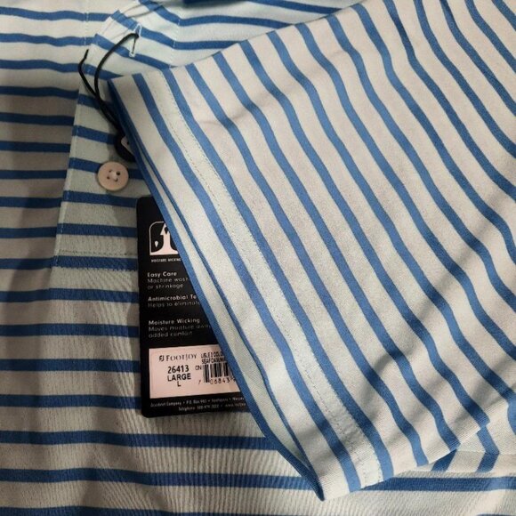 NWT FootJoy Golf Polo Moisture Wicking Sz Lg in Seafoam MSRP $85 - Picture 3 of 7